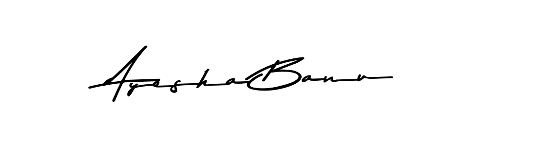 How to make Ayesha Banu name signature. Use Asem Kandis PERSONAL USE style for creating short signs online. This is the latest handwritten sign. Ayesha Banu signature style 9 images and pictures png