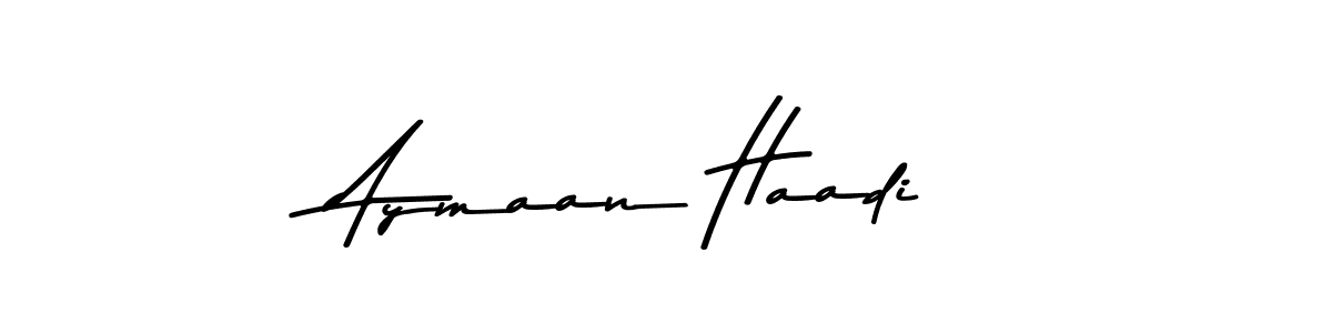 Create a beautiful signature design for name Aymaan Haadi. With this signature (Asem Kandis PERSONAL USE) fonts, you can make a handwritten signature for free. Aymaan Haadi signature style 9 images and pictures png