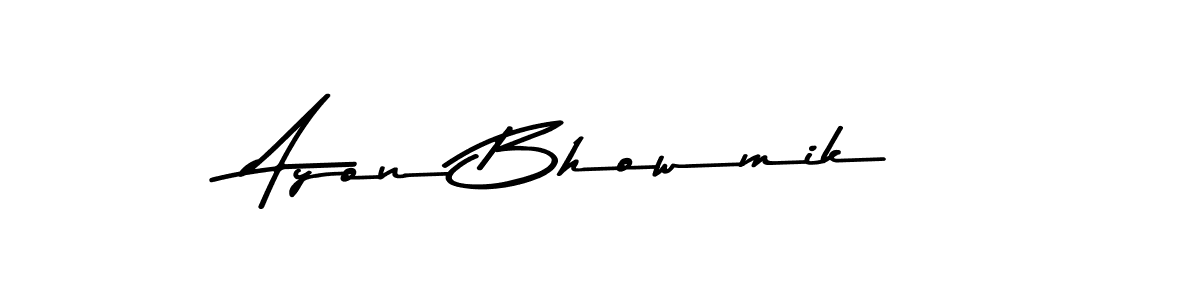 Make a beautiful signature design for name Ayon Bhowmik. With this signature (Asem Kandis PERSONAL USE) style, you can create a handwritten signature for free. Ayon Bhowmik signature style 9 images and pictures png