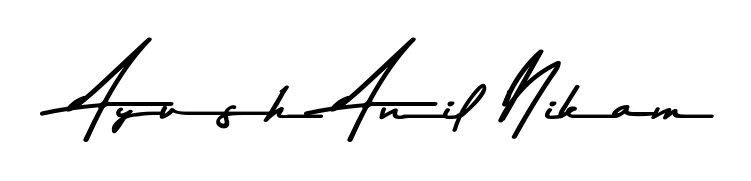 The Asem Kandis PERSONAL USE handwriting style adds charm and authenticity to name Ayush Anil Nikam. A wonderful choice for personal thank-you notes. Ayush Anil Nikam signature style 9 images and pictures png