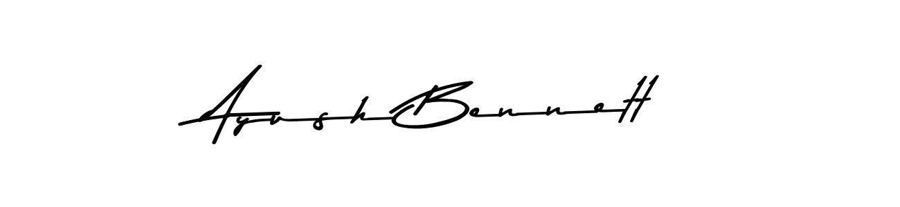 How to make Ayush Bennett name signature. Use Asem Kandis PERSONAL USE style for creating short signs online. This is the latest handwritten sign. Ayush Bennett signature style 9 images and pictures png