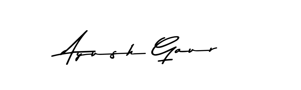 How to make Ayush Gaur name signature. Use Asem Kandis PERSONAL USE style for creating short signs online. This is the latest handwritten sign. Ayush Gaur signature style 9 images and pictures png
