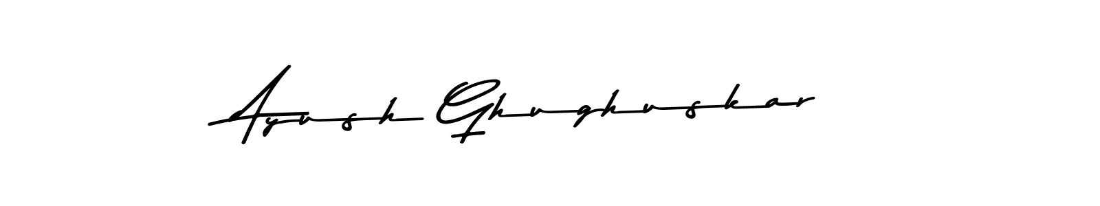 The best way (Asem Kandis PERSONAL USE) to make a short signature is to pick only two or three words in your name. The name Ayush Ghughuskar include a total of six letters. For converting this name. Ayush Ghughuskar signature style 9 images and pictures png