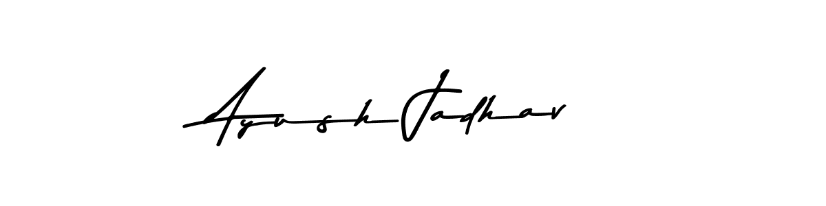 How to make Ayush Jadhav name signature. Use Asem Kandis PERSONAL USE style for creating short signs online. This is the latest handwritten sign. Ayush Jadhav signature style 9 images and pictures png
