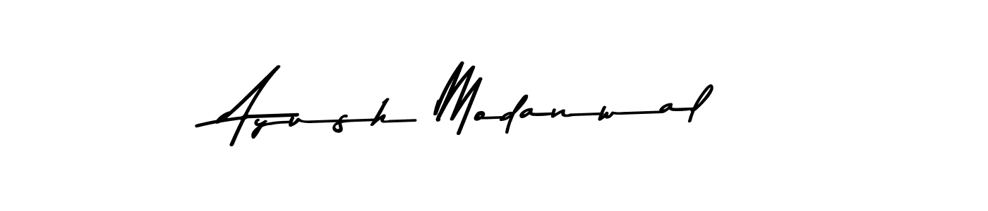 How to make Ayush Modanwal name signature. Use Asem Kandis PERSONAL USE style for creating short signs online. This is the latest handwritten sign. Ayush Modanwal signature style 9 images and pictures png