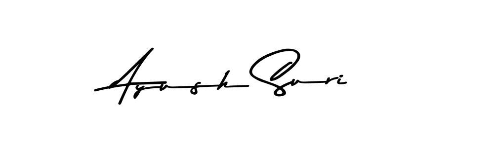 How to make Ayush Suri name signature. Use Asem Kandis PERSONAL USE style for creating short signs online. This is the latest handwritten sign. Ayush Suri signature style 9 images and pictures png