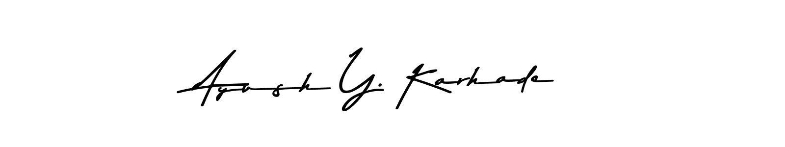 Make a beautiful signature design for name Ayush Y. Karhade. Use this online signature maker to create a handwritten signature for free. Ayush Y. Karhade signature style 9 images and pictures png