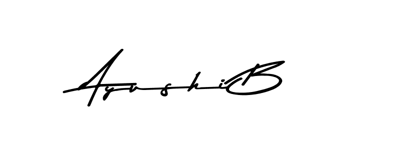 The best way (Asem Kandis PERSONAL USE) to make a short signature is to pick only two or three words in your name. The name Ayushi B include a total of six letters. For converting this name. Ayushi B signature style 9 images and pictures png
