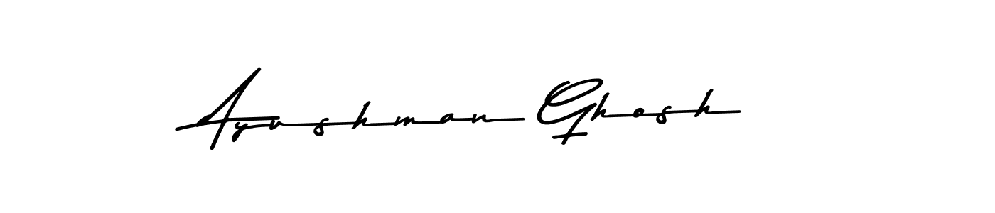 Make a beautiful signature design for name Ayushman Ghosh. With this signature (Asem Kandis PERSONAL USE) style, you can create a handwritten signature for free. Ayushman Ghosh signature style 9 images and pictures png