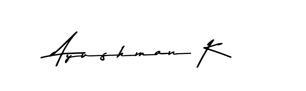 Design your own signature with our free online signature maker. With this signature software, you can create a handwritten (Asem Kandis PERSONAL USE) signature for name Ayushman K. Ayushman K signature style 9 images and pictures png