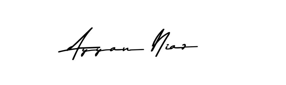Create a beautiful signature design for name Ayyan Niaz. With this signature (Asem Kandis PERSONAL USE) fonts, you can make a handwritten signature for free. Ayyan Niaz signature style 9 images and pictures png