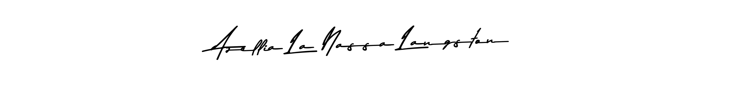 Create a beautiful signature design for name Azellia La Nassa Langston. With this signature (Asem Kandis PERSONAL USE) fonts, you can make a handwritten signature for free. Azellia La Nassa Langston signature style 9 images and pictures png