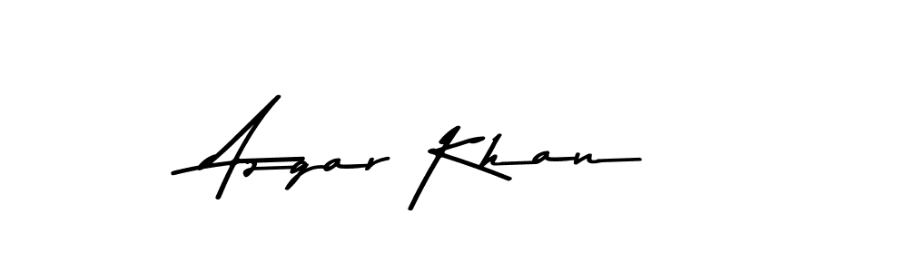 How to make Azgar Khan name signature. Use Asem Kandis PERSONAL USE style for creating short signs online. This is the latest handwritten sign. Azgar Khan signature style 9 images and pictures png
