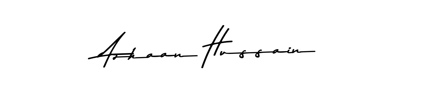 Make a beautiful signature design for name Azhaan Hussain. With this signature (Asem Kandis PERSONAL USE) style, you can create a handwritten signature for free. Azhaan Hussain signature style 9 images and pictures png