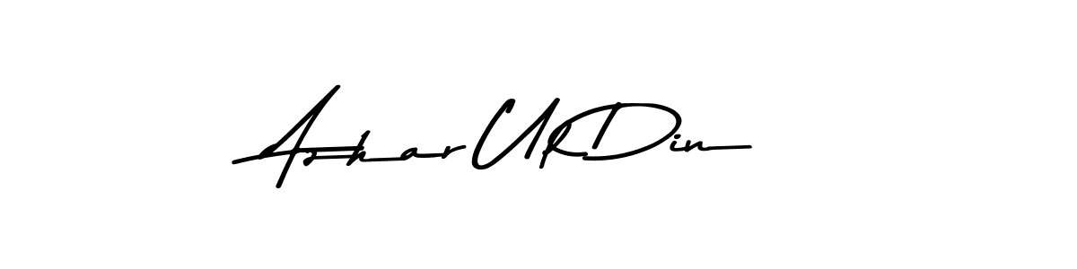 Create a beautiful signature design for name Azhar Ul Din. With this signature (Asem Kandis PERSONAL USE) fonts, you can make a handwritten signature for free. Azhar Ul Din signature style 9 images and pictures png