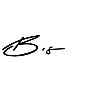 How to make B,s name signature. Use Asem Kandis PERSONAL USE style for creating short signs online. This is the latest handwritten sign. B,s signature style 9 images and pictures png