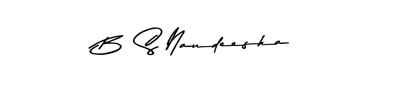 Check out images of Autograph of B  S Nandeesha name. Actor B  S Nandeesha Signature Style. Asem Kandis PERSONAL USE is a professional sign style online. B  S Nandeesha signature style 9 images and pictures png