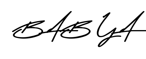 An effortless, minimalist signature concept for B A B Y A using Asem Kandis PERSONAL USE design. Clean lines that look great on any document. B A B Y A signature style 9 images and pictures png