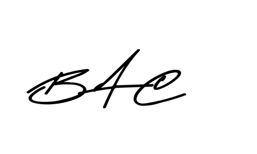 Design your own signature with our free online signature maker. With this signature software, you can create a handwritten (Asem Kandis PERSONAL USE) signature for name B A C. B A C signature style 9 images and pictures png