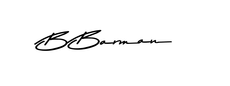 Create a beautiful signature design for name B Barman. With this signature (Asem Kandis PERSONAL USE) fonts, you can make a handwritten signature for free. B Barman signature style 9 images and pictures png