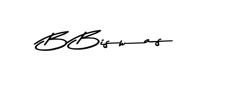 Create a beautiful signature design for name B Biswas. With this signature (Asem Kandis PERSONAL USE) fonts, you can make a handwritten signature for free. B Biswas signature style 9 images and pictures png