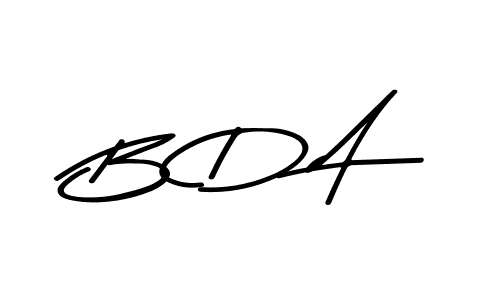How to make B D A name signature. Use Asem Kandis PERSONAL USE style for creating short signs online. This is the latest handwritten sign. B D A signature style 9 images and pictures png
