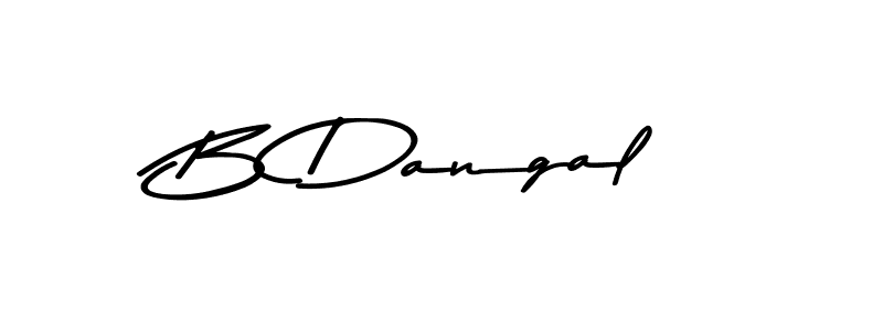 How to make B Dangal name signature. Use Asem Kandis PERSONAL USE style for creating short signs online. This is the latest handwritten sign. B Dangal signature style 9 images and pictures png