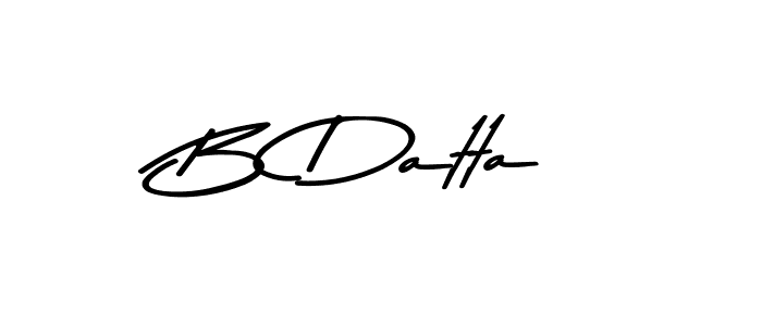 Create a beautiful signature design for name B Datta. With this signature (Asem Kandis PERSONAL USE) fonts, you can make a handwritten signature for free. B Datta signature style 9 images and pictures png