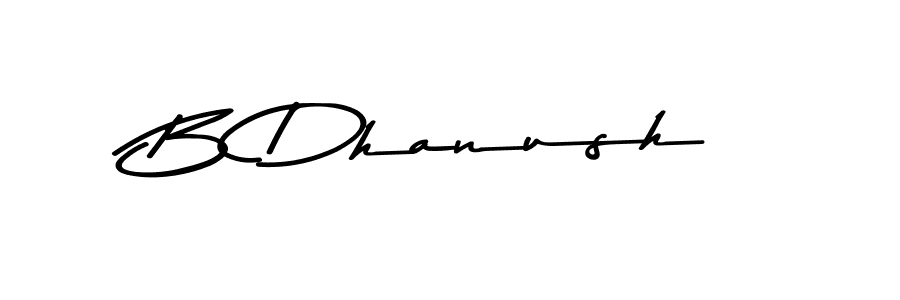 Make a beautiful signature design for name B Dhanush. With this signature (Asem Kandis PERSONAL USE) style, you can create a handwritten signature for free. B Dhanush signature style 9 images and pictures png