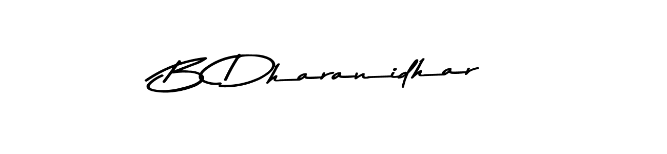 How to make B Dharanidhar name signature. Use Asem Kandis PERSONAL USE style for creating short signs online. This is the latest handwritten sign. B Dharanidhar signature style 9 images and pictures png