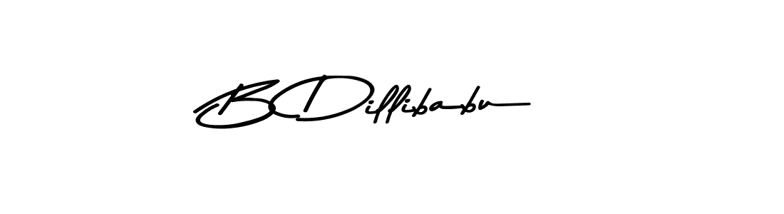 How to make B Dillibabu name signature. Use Asem Kandis PERSONAL USE style for creating short signs online. This is the latest handwritten sign. B Dillibabu signature style 9 images and pictures png