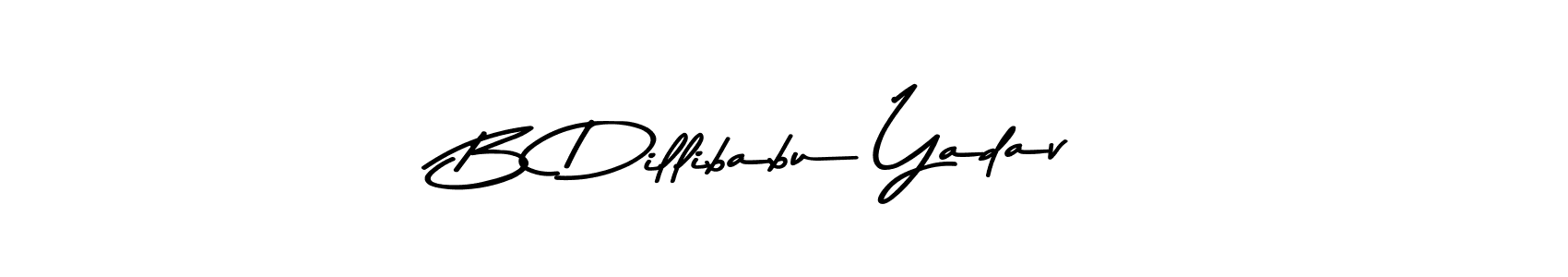 Make a beautiful signature design for name B Dillibabu Yadav. With this signature (Asem Kandis PERSONAL USE) style, you can create a handwritten signature for free. B Dillibabu Yadav signature style 9 images and pictures png