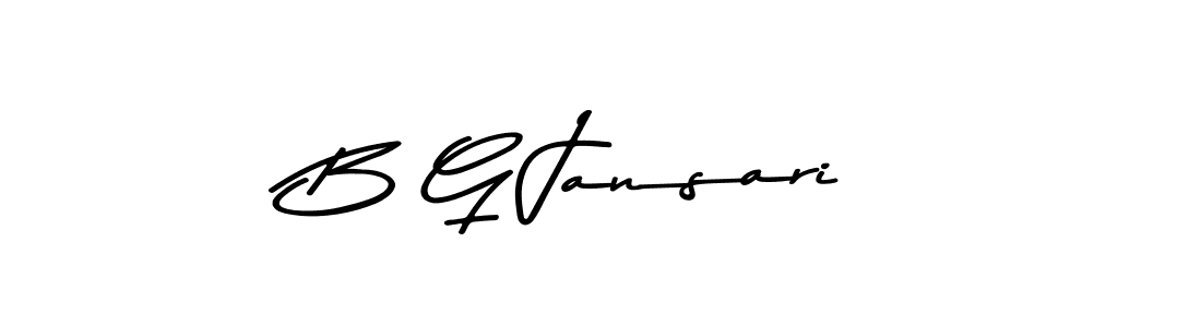 Make a beautiful signature design for name B G Jansari. With this signature (Asem Kandis PERSONAL USE) style, you can create a handwritten signature for free. B G Jansari signature style 9 images and pictures png