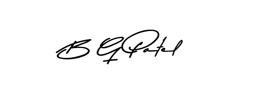 How to make B G Patel name signature. Use Asem Kandis PERSONAL USE style for creating short signs online. This is the latest handwritten sign. B G Patel signature style 9 images and pictures png