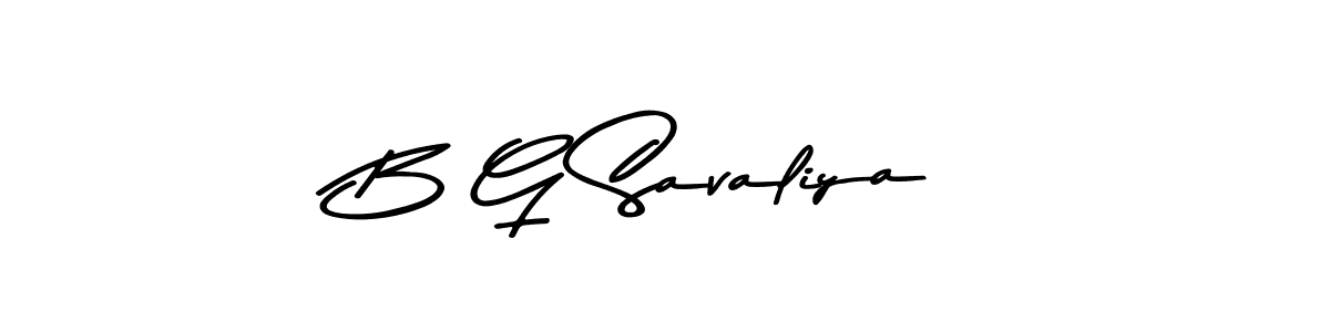 Also You can easily find your signature by using the search form. We will create B G Savaliya name handwritten signature images for you free of cost using Asem Kandis PERSONAL USE sign style. B G Savaliya signature style 9 images and pictures png