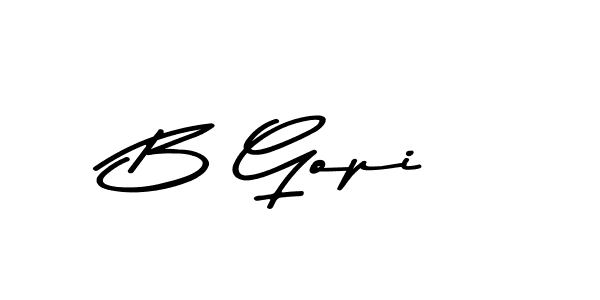 How to make B Gopi name signature. Use Asem Kandis PERSONAL USE style for creating short signs online. This is the latest handwritten sign. B Gopi signature style 9 images and pictures png