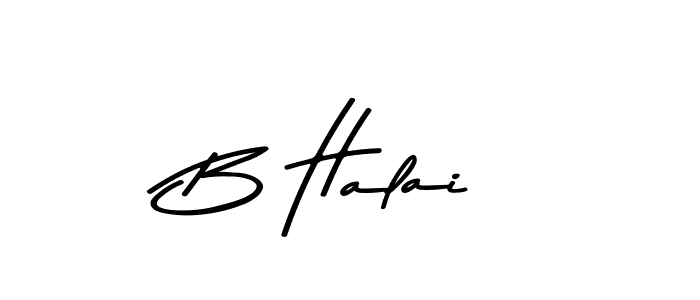 The best way (Asem Kandis PERSONAL USE) to make a short signature is to pick only two or three words in your name. The name B Halai include a total of six letters. For converting this name. B Halai signature style 9 images and pictures png