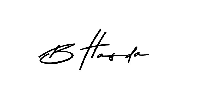 Make a beautiful signature design for name B Hasda. With this signature (Asem Kandis PERSONAL USE) style, you can create a handwritten signature for free. B Hasda signature style 9 images and pictures png