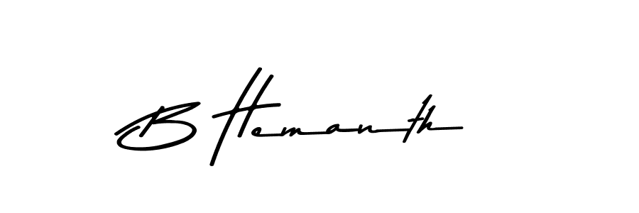 Create a beautiful signature design for name B Hemanth. With this signature (Asem Kandis PERSONAL USE) fonts, you can make a handwritten signature for free. B Hemanth signature style 9 images and pictures png