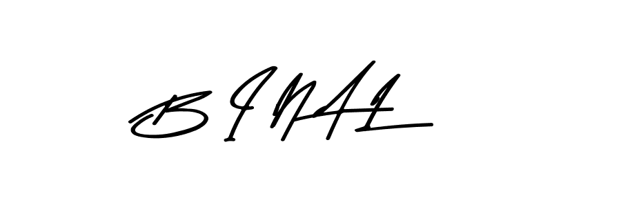 Make a beautiful signature design for name B I N A L. With this signature (Asem Kandis PERSONAL USE) style, you can create a handwritten signature for free. B I N A L signature style 9 images and pictures png