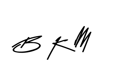 The best way (Asem Kandis PERSONAL USE) to make a short signature is to pick only two or three words in your name. The name B K M include a total of six letters. For converting this name. B K M signature style 9 images and pictures png