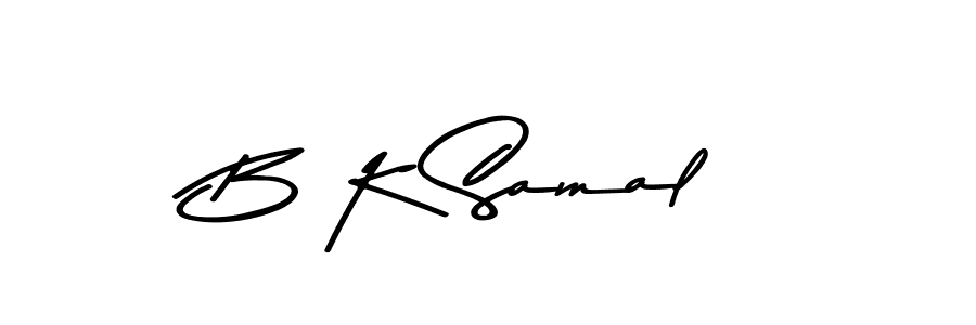 Make a beautiful signature design for name B K Samal. With this signature (Asem Kandis PERSONAL USE) style, you can create a handwritten signature for free. B K Samal signature style 9 images and pictures png