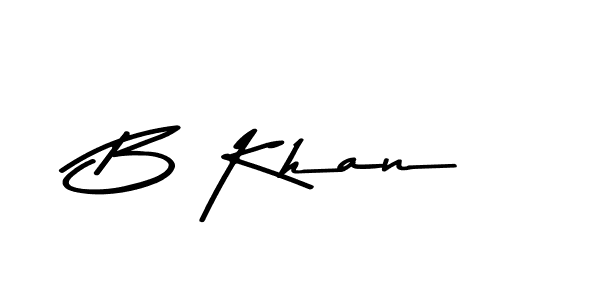 The best way (Asem Kandis PERSONAL USE) to make a short signature is to pick only two or three words in your name. The name B Khan include a total of six letters. For converting this name. B Khan signature style 9 images and pictures png