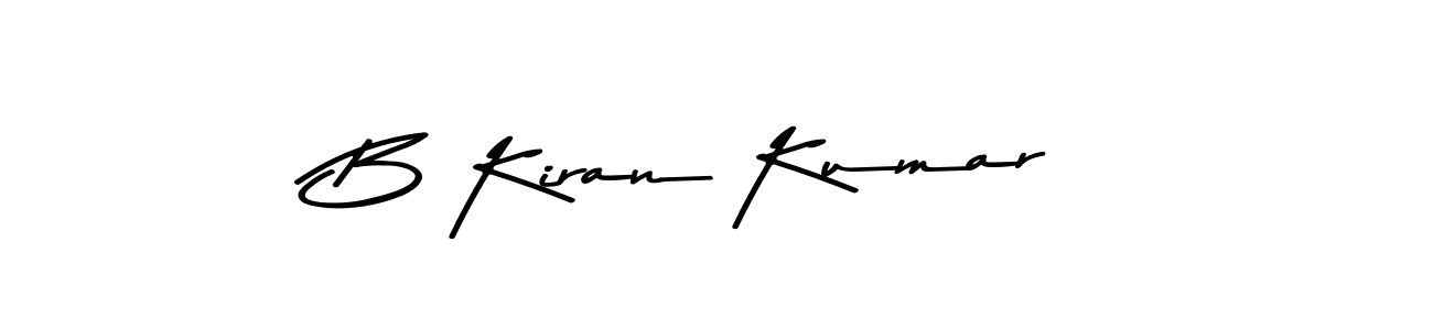 How to make B Kiran Kumar name signature. Use Asem Kandis PERSONAL USE style for creating short signs online. This is the latest handwritten sign. B Kiran Kumar signature style 9 images and pictures png