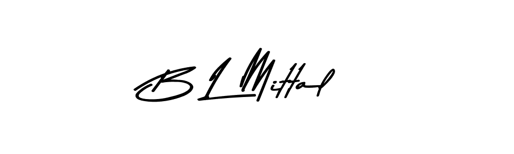 How to make B L Mittal name signature. Use Asem Kandis PERSONAL USE style for creating short signs online. This is the latest handwritten sign. B L Mittal signature style 9 images and pictures png