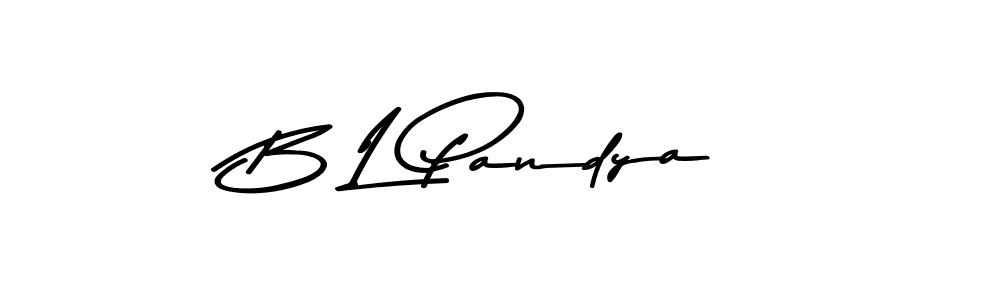 Use a signature maker to create a handwritten signature online. With this signature software, you can design (Asem Kandis PERSONAL USE) your own signature for name B L Pandya. B L Pandya signature style 9 images and pictures png