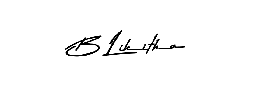 Use a signature maker to create a handwritten signature online. With this signature software, you can design (Asem Kandis PERSONAL USE) your own signature for name B Likitha. B Likitha signature style 9 images and pictures png