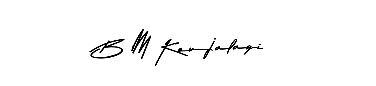 How to make B M Koujalagi name signature. Use Asem Kandis PERSONAL USE style for creating short signs online. This is the latest handwritten sign. B M Koujalagi signature style 9 images and pictures png