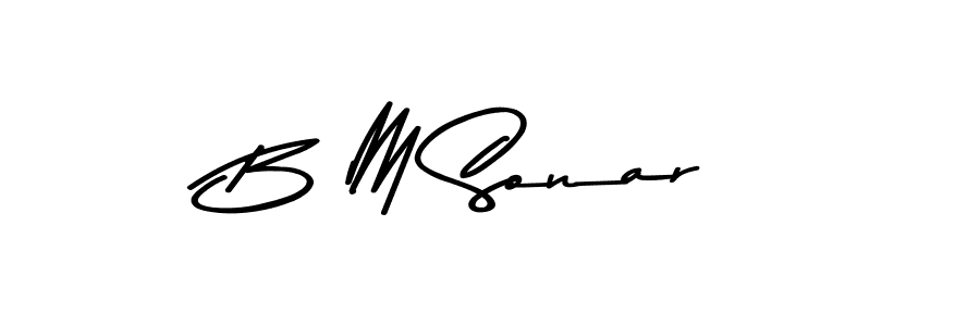 Create a beautiful signature design for name B M Sonar. With this signature (Asem Kandis PERSONAL USE) fonts, you can make a handwritten signature for free. B M Sonar signature style 9 images and pictures png