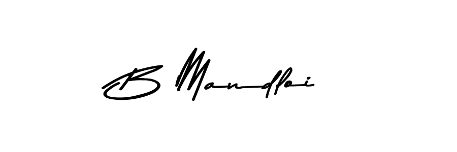 Make a beautiful signature design for name B Mandloi. With this signature (Asem Kandis PERSONAL USE) style, you can create a handwritten signature for free. B Mandloi signature style 9 images and pictures png
